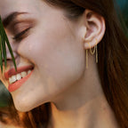 Dangle Earrings Threader Chain Earring Women Sterling Silver (Gold)