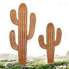 2pcs Metal Cactus Outdoor Decor,Metal Plants Prickly Pear Cactus,Desert Steel Yard Art, Garden Decor、Lawn Decoration