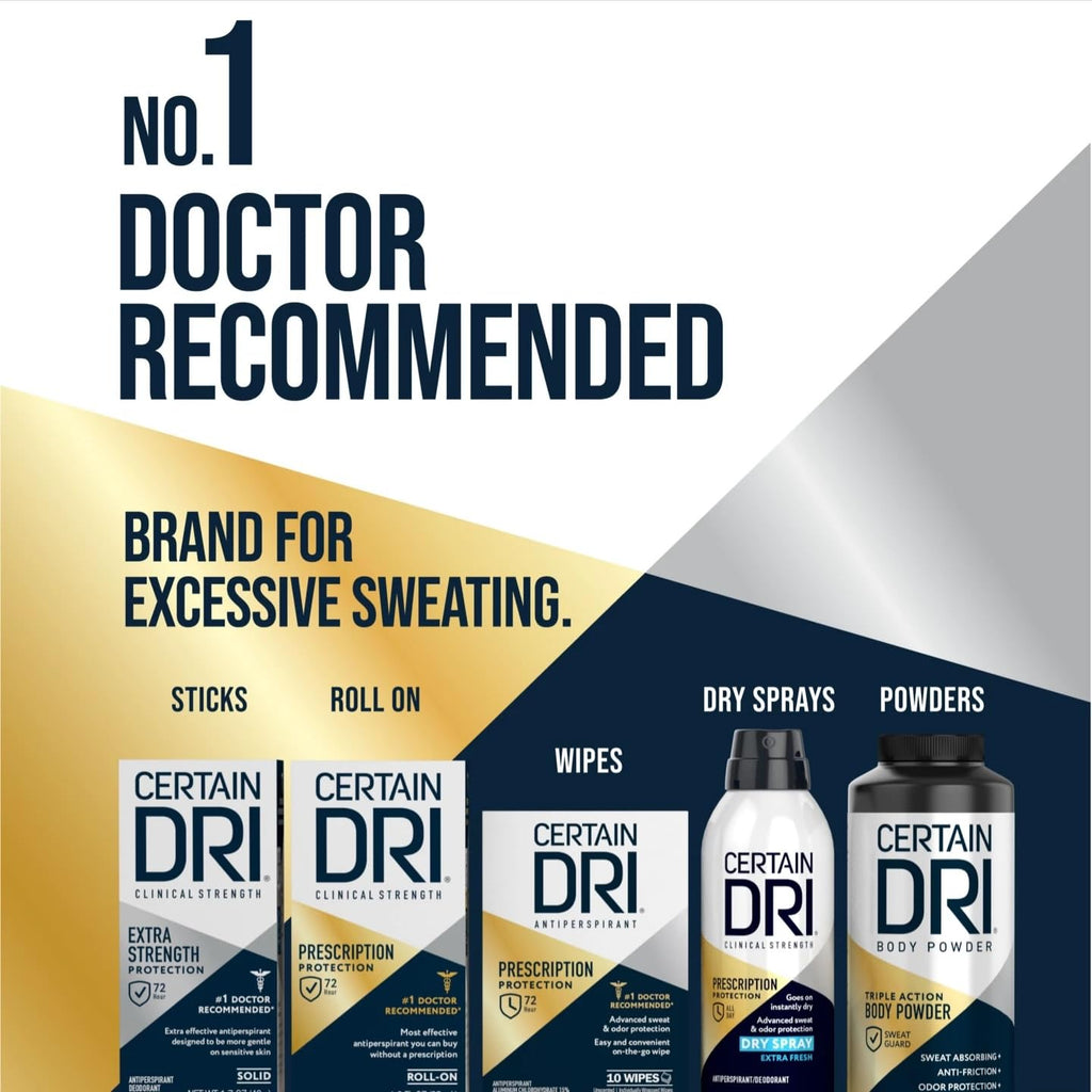 Certain Dri Rx Strength Clinical Antiperspirant Roll-On, 1.2 oz (3 Pack)