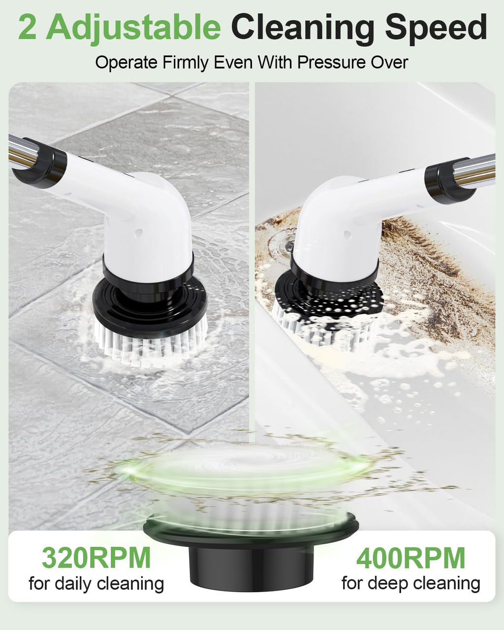 Lichffy Cordless Electric Spin Scrubber, 9 Brush Heads, 2-Speed Motor