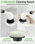 Lichffy Cordless Electric Spin Scrubber, 9 Brush Heads, 2-Speed Motor