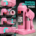 DNA Motoring 2 Tons Hydraulic Car Bottle Jack, Pink, 4000 lbs Capacity