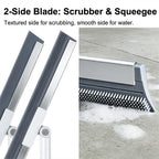 Purexa 19.7'' Large Floor Squeegee for Concrete Floor with 51''-58'' Telescoping Stainless Steel Handle, Squeegee Broom for Removing Water on Tile, Epoxy, Garage, Driveway, Patio