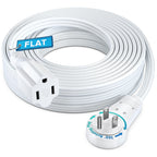 Maximm 360 Rotating Flat Plug Extension Cord 30 feet with Slim Space-Saving Plug Design, Low Profile (White)