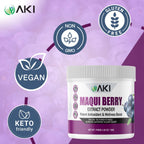 AKI Maqui Berry Extract Powder – Wild Harvested from Patagonia, High in Anthocyanins & Polyphenols, Freeze-Dried Superfruit for Smoothies, Non-GMO, Vegan, 150g/ 5.3 oz