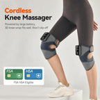 IKEEPFIT Cordless Knee Massager with Heat Vibration for Pain Relief, MAXwarm 4.0[2026 Upgraded] - Electric Heated Knee Brace with 5 Heat Levels and 3 Massage Mode, Gifts for Men Women (Grey, Pair)