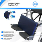 NYOrtho Wheelchair Leg Rest Pad – Cushioned Calf Support & Lower Leg Stabilizer – Non-Slip Vinyl Wheelchair Accessory with Quick-Release Straps, Easy to Clean, Pressure Relief – 16x9 in - Made in USA