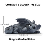Elegondrar Solar Dragon Statue Outdoor Decor, Dragon Garden Decor with Lantern for Yard Lawn Patio Balcony, Christmas Birthday Housewarming Gifts for Mom, Grandma, Women, 9.5 Inch,Resin