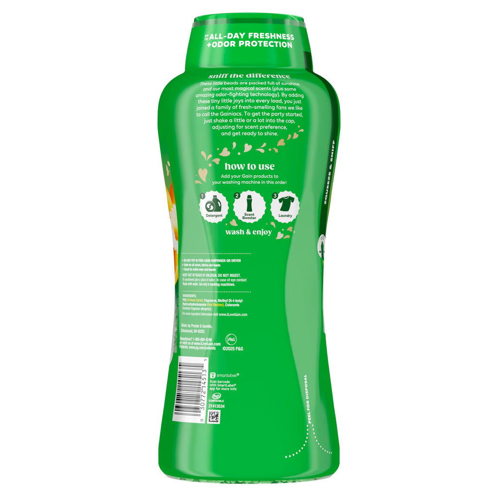 Gain In-Wash Laundry Scent Booster Beads Long-Lasting Fresh Scent Beads All Day Freshness and Odor Protection, Original Scent, 30.1 oz