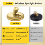 Rechargeable Battery LED Spotlight Indoor: Wireless Mini Art Accent Spot Lights with Timer Remote - Small Dimmable Uplight for Plants Display Painting Dartboard Artwork Portrait Closet (2 pack-gold)