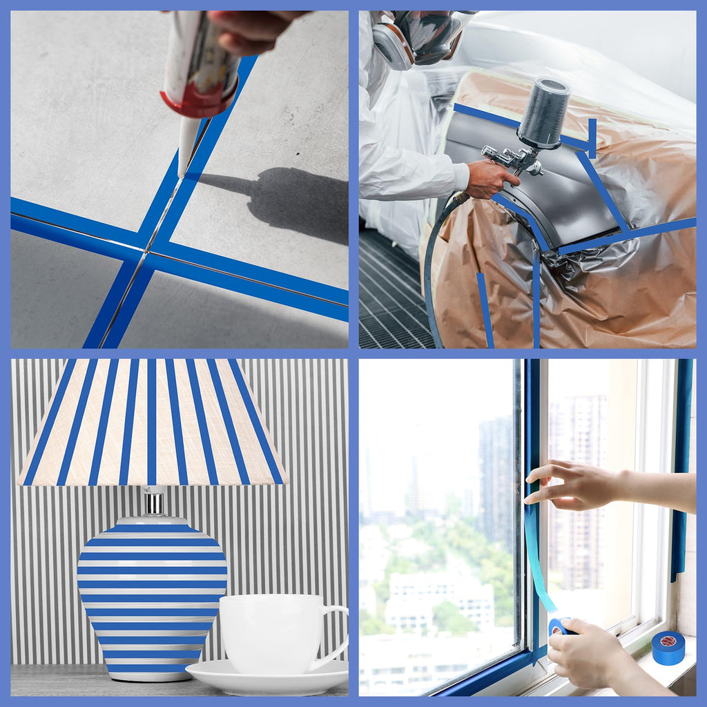 5 Rolls Painters Tape 1.5Inch Wide Blue Painters Tape for Wall Painting