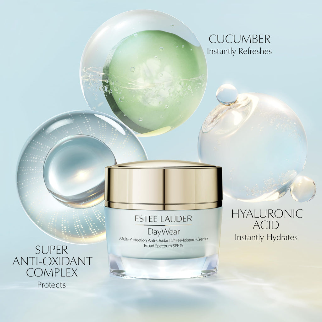 Estée Lauder DayWear Multi-Protection Anti-Oxidant 24H-Moisture Cream SPF 15 | Anti-Aging Moisturizer | Face Moisturizer for Normal/Combination Skin, 1 Ounce