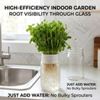 Microgreens Growing Kit Compatible with Mason Jar, 4-Pack Deep & Shallow Hydroponic Sprouting Trays for Indoor Gardening, Easy Indoor Microgreens Grower for Kitchen Herb Gardening and Home Growing