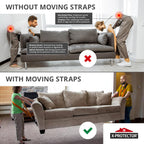 X-Protector Moving Straps - 2 Pairs - Lifting Straps for 2 Movers - Move Furniture Easily and Safely - Perfect for Lifting and Moving Heavy Objects! (with Back Support)