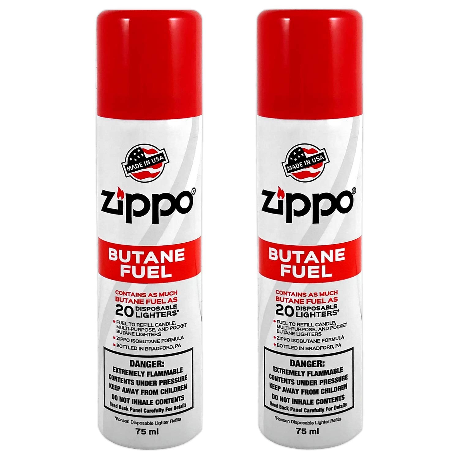 Zippo Butane Fuel Refill – Premium High-Purity for Lighters, Torches & Inserts – Clean Burning, Consistent Flame, Reliable Performance, Made in USA, 75ml 2-Pack