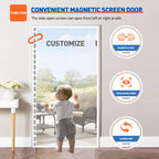 MAGZO Customized Magnetic Screen Door, Sturdy Magnets Double Mesh Door Screen Curtain with Full Frame Hook & Loop for French Entrance