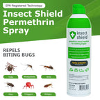 Insect Shield Premium Permethrin Spray - Tick, Flea, Fly, Mosquito, Chigger, Spider & Bed Bug Repellent for Clothing, Gear, Furniture, & Tents, Lasts up to 60 Days, Clear, 18 Oz Aerosol