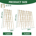 2 Pack 47''x18'' Bamboo Trellis for Climbing Plants Outdoor, Oltara A-Frame Foldable Garden Trellis for Cucumbers, Raised Beds, Tomatoes, Beans, Vegetables & Flowers Support