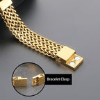 Klapgo Gold Bracelets for Men Stainless Steel Cuban Franco Link
