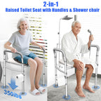 Toilet Seat Riser for Seniors, FSA HSA Eligible Raised Toilet Seat with Handles, 8-Level Height & 3-Level Width Adjustment, Fits Most Body Sizes and Toilets, for Pregnant & Disabled
