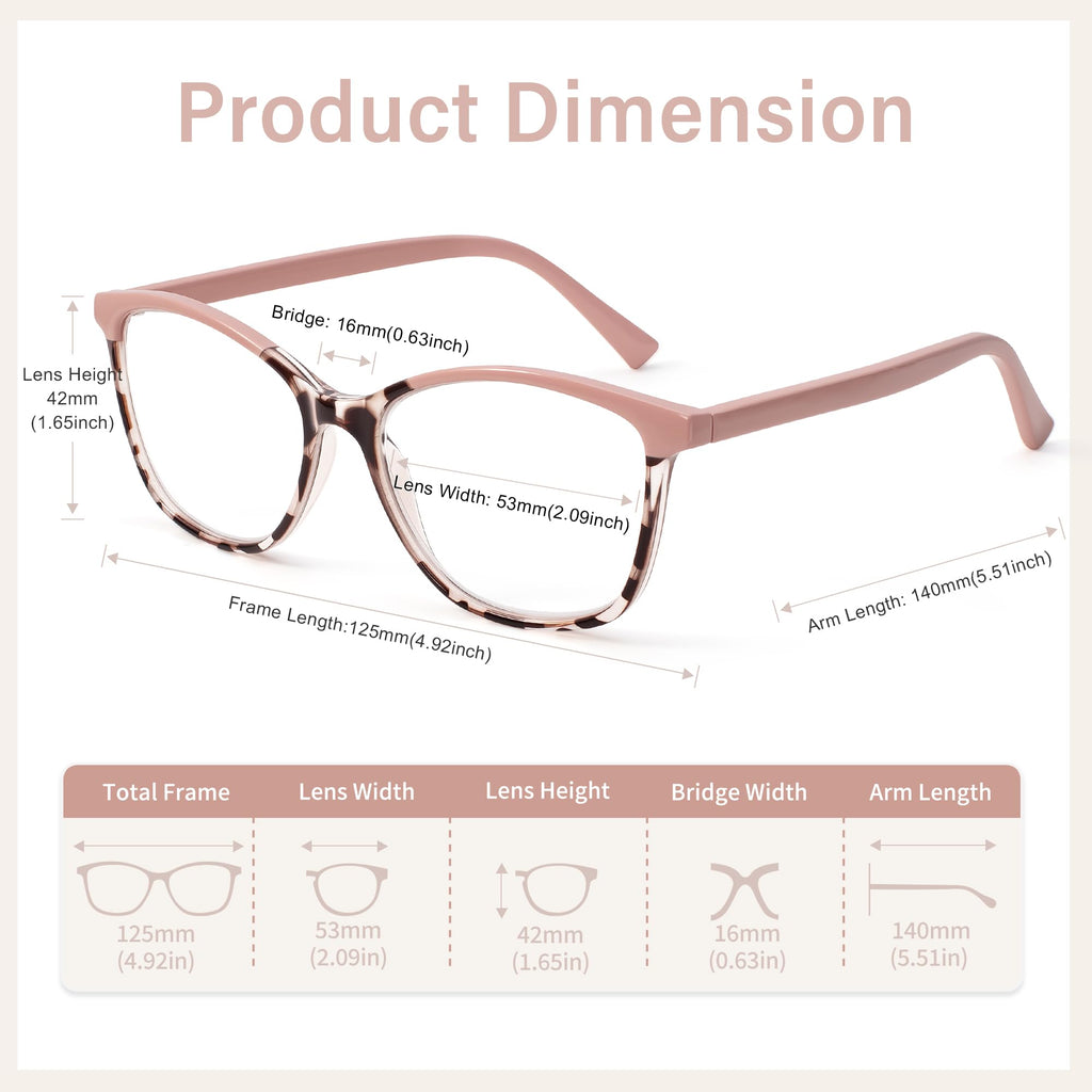 Madison Avenue TR90 Blue Light Blocking Glasses Anti Eyestrain UV Glare Blue Light Glasses for Women TV Phone Computer Gaming Eyeglasses (Pink Tortoiseshell)