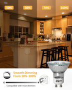 Elenhome 120v 50W GU10 Bulb for Candle Warmer Lamp, 2pcs gu10+c Dimmable 2800K Warm White Halogen Light Bulbs 2 pin, Wax Burner Light Bulb, Full Glass Cover Reflector Track & Recessed Light Bulbs