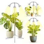 Avolend Grow Lights with 3 Heads for Indoor Plants, 10-55 Inches Height Adjustable Aluminum Alloy, Full Spectrum Plant Growing Lamps with Detachable Tripod Stand, Auto On/Off Timer