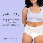 Rael Disposable Underwear for Women, Organic Cotton Cover - Postpartum Essentials, Leak Locker, Unscented, Maximum Coverage (Size L-XL, 12 Count)