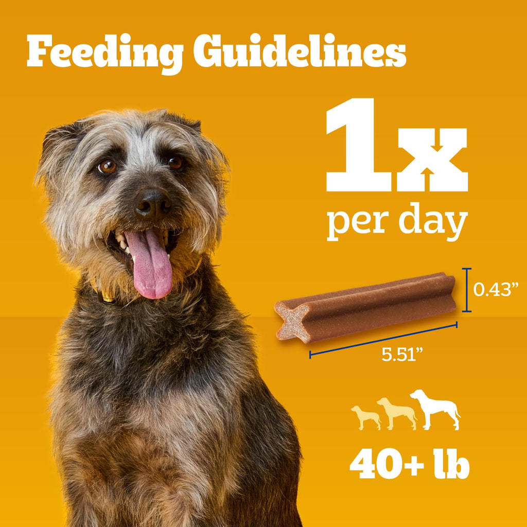 Pedigree Dentastix Large Breed Dental Dog Treats, Beef Flavor, 40 Count