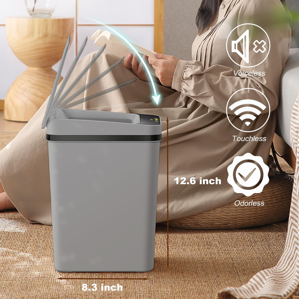 Yatmung 2.5 Gallon Motion Sensor Trash Can - Automatic Trash Can Touchless