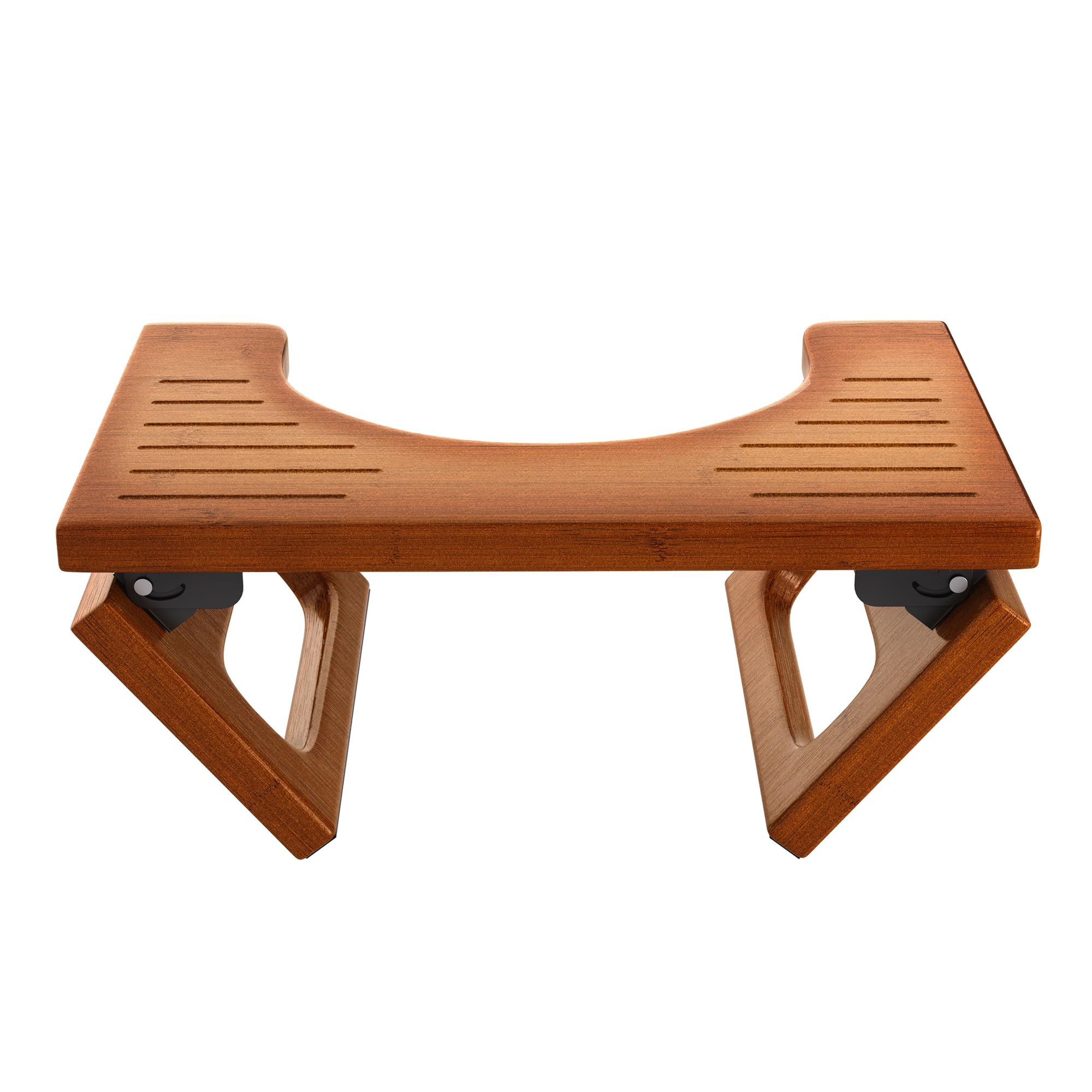 AmazerBath 7 Inches Bamboo Toilet Stool Squat for Adults, Foldable Squatting Potty Stool for Bathroom, Toilet Foot Pooping Steps Stools with Non-Slip Strip, Improve Bathroom Posture and Comfort, Brown