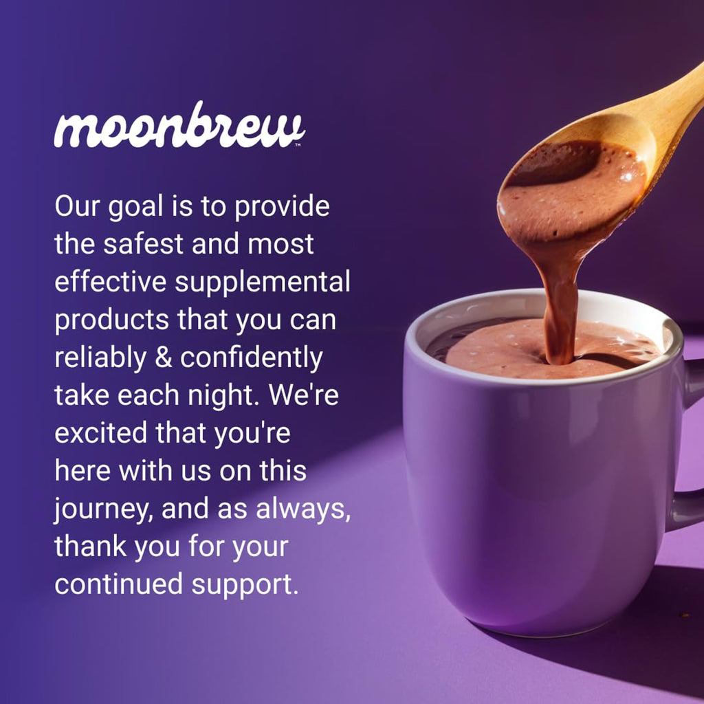 MoonBrew Nighttime Magnesium Hot Cocoa Jar, Natural Sleep Aid Drink Mix for Adults - Calming Melatonin-Free Sleep Support - Sleepy Hot Chocolate Powder with L-Theanine, Chamomile & Zinc Glycinate