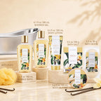Gift Baskets for Women, Spa Luxetique 8 Pcs Vanilla Birthday Bath and Body Set, Self Care Kit for Her, Including Bubble Bath, Shower Gel, Body Lotion Christmas Gifts for Mom