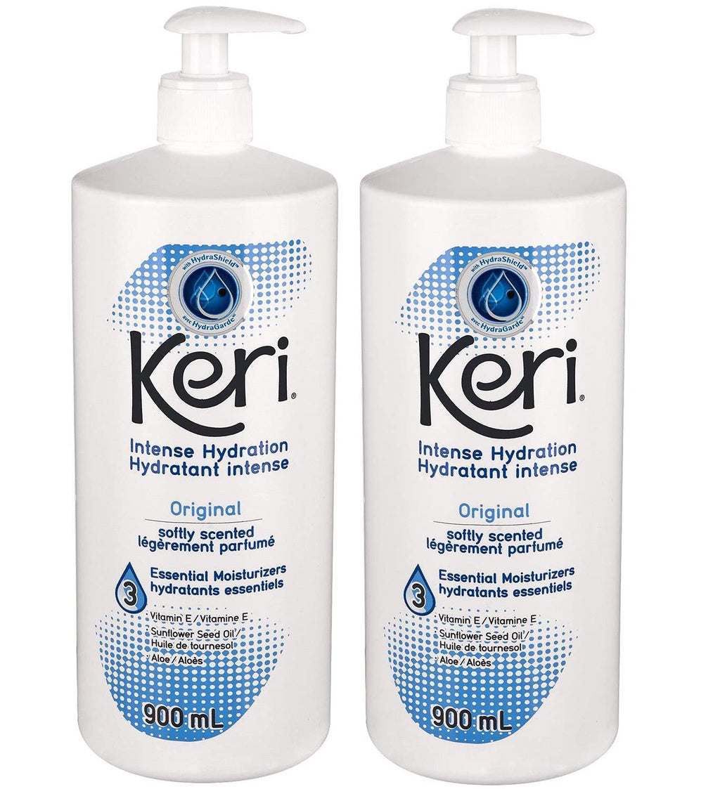 Keri Lotion Original Intense Hydration Softly Scented, 900 mL, 2 Piece