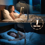PACOVY Floor Lamp, Adjustable Height Floor Lamps for Living Room Bedroom, 120 LED Super Bright Standing Lamp Remote & Touch Control Dimmable Gooseneck Tall Stand Reading Lamp for Office Craft, Black