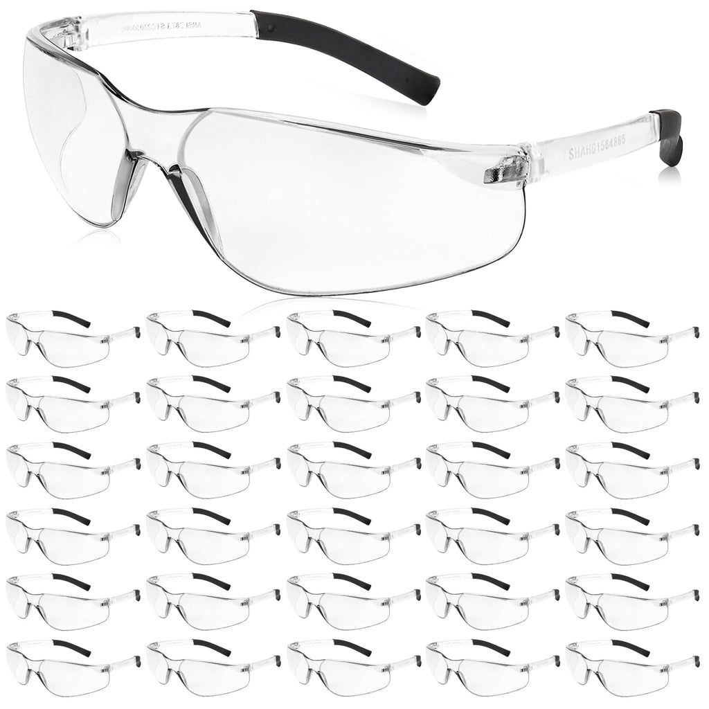 Salfboy Clear Safety Glasses for Men and Women Eye Protection Bulk Protective Eyewear ANSI Z87.1 Scratch-Resistant Lens