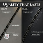 Love You This Much Stepped Up Dad Cuban Link Bracelet, Gifts for Stepfather, Birthday Gifts for Stepdad, Christmas Gift Ideas for Step Dad (Onyx Black, Stainless Steel)