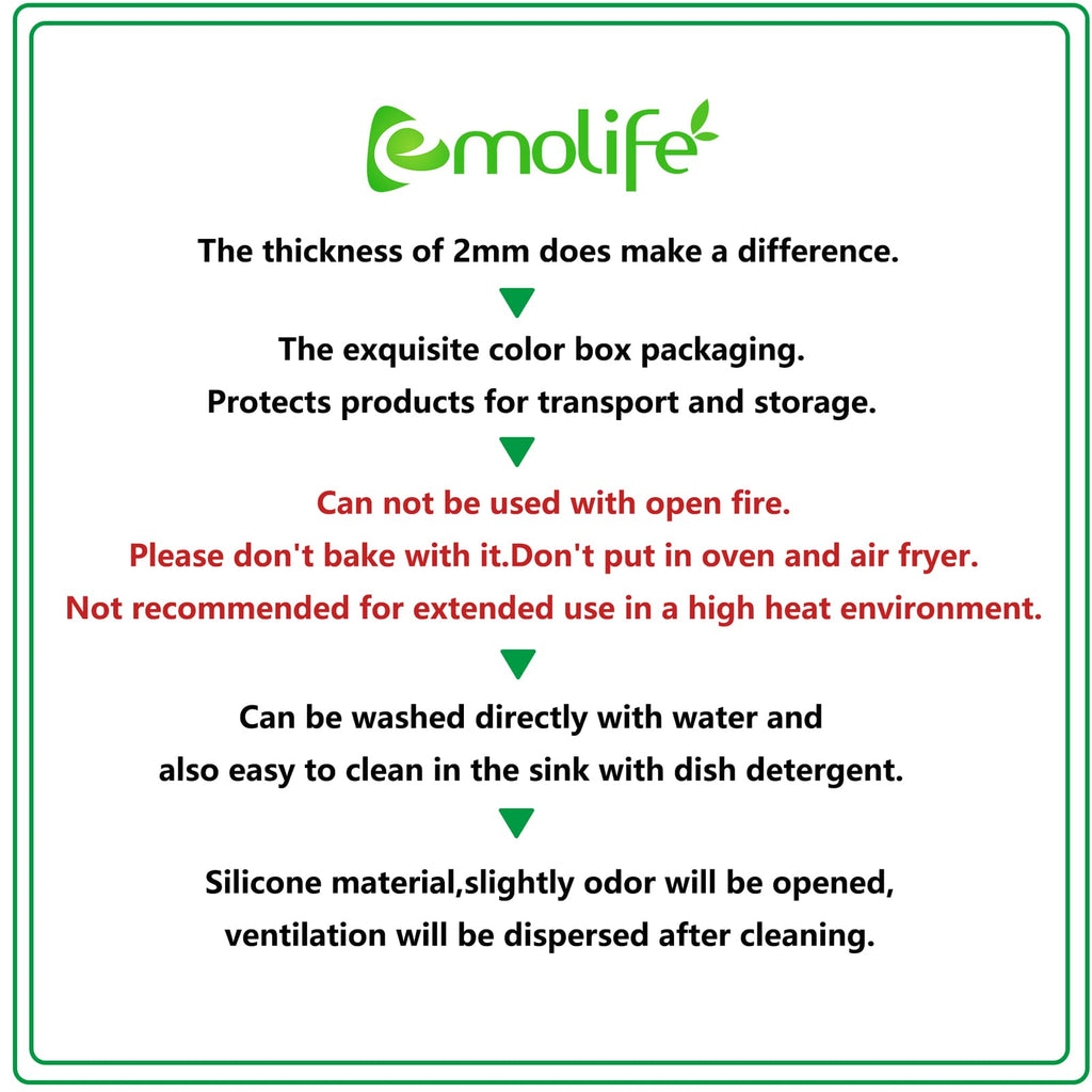 emolife Multipurpose Silicone Counter Mat, Extra Large Silicone Mat for Kitchen Appliance Site on, Countertop Protector, Heat Resistant, Non-Slip, Thick 2mm, 23.6 by 15.7 Inch
