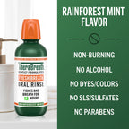 TheraBreath Fresh Breath Mouthwash, Rainforest Mint, Alcohol-Free, 16 Fl Oz (2-Pack)