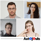 Autojouls 6-Pack Metal Reading Glasses Blue Light Blocking Spring Hinge Readers Lightweight Sturdy Comfortable, 3 Black 3 Gunmetal 2.0 x