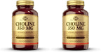 Solgar Choline 350 mg, 100 Vegetable Capsules - Supports Healthy Brain & Cellular Function - Vegan, Gluten Free, Dairy Free, Kosher - 100 Servings,(Pack of 2)