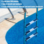 XLSXEXCL 3 Pack Stainless Steel Swimming Pool Ladder Steps with Pool Ladder Bumpers & Pool Ladder Escutcheon Plates, 18'' Heavy Duty Replacement Pool Ladders for Inground Swimming Pools