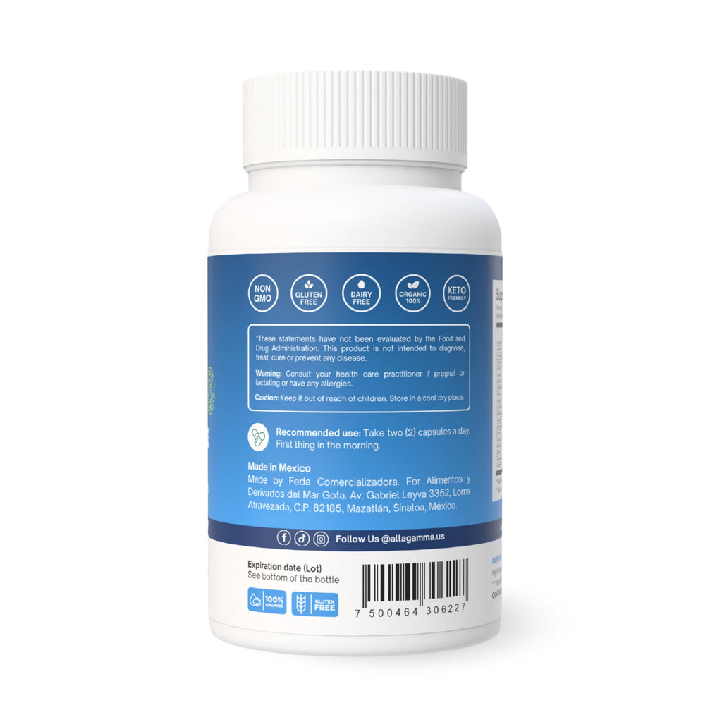 ALTAGAMMA Pure Amino Acids Complex - Protein for Pre/Post Workout, Energy & Muscle Recovery - 9 Essential Amino Acids Supplement (EAA) & BCAAs - Leucine, Lysine, L Tyrosine, L Arginine, 60 Capsules