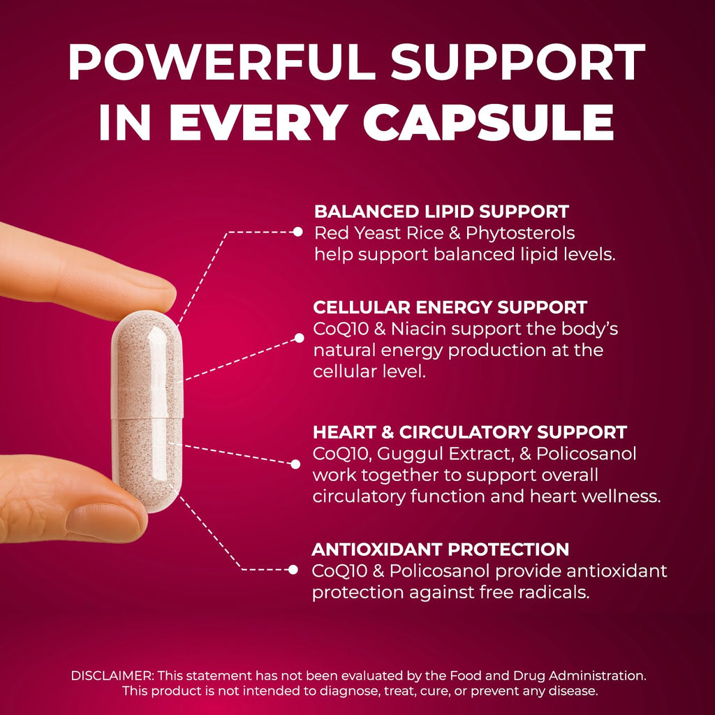 Natural Supplement with CoQ10, Red Yeast Rice, Niacin, Policosanol and Guggul. The Natural Way. by New Health Plus 60 MG Co-Q10 (120 caps)