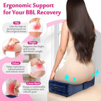 AOSSA BBL Pillow Brazilian Butt Lift Pillow After Surgery Seat Cushion Butt Pillow for Sitting Driving Post Recovery Booty Pillows Chair Butt Lift Buttocks Foam Cushion (Blue)