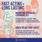 WELMATE 5% Lidocaine Numbing Cream for Hemorrhoids, 5.5 oz - Fast-Acting Maximum Strength Topical Anesthetic, Pain & Burn Relief, Anorectal Cream for Sensitive Skin, Non-Greasy