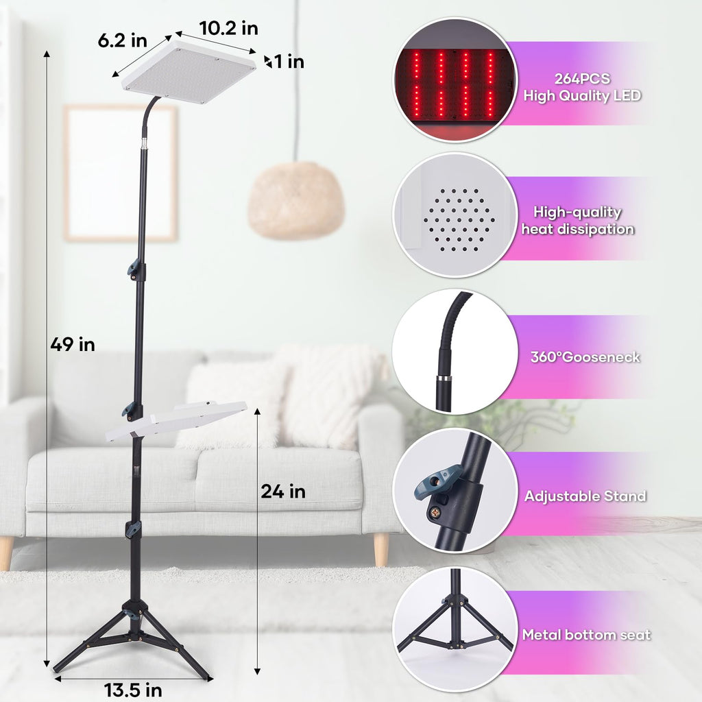 Plant Grow Light indoor,264 LEDs Full Spectrum Plant Light with Adjustable Tripod Stand with Remote Control and Auto On/Off Timer Function,Grow Lamp for Indoor Plants Greenhouse Veg Bloom Hydroponic