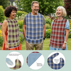 Modaliv 3-Pack Adult Bibs – Waterproof, Reusable Eating Aprons with Crumb Catcher, Machine Washable Clothing Protectors for Seniors, Elderly & Special Needs