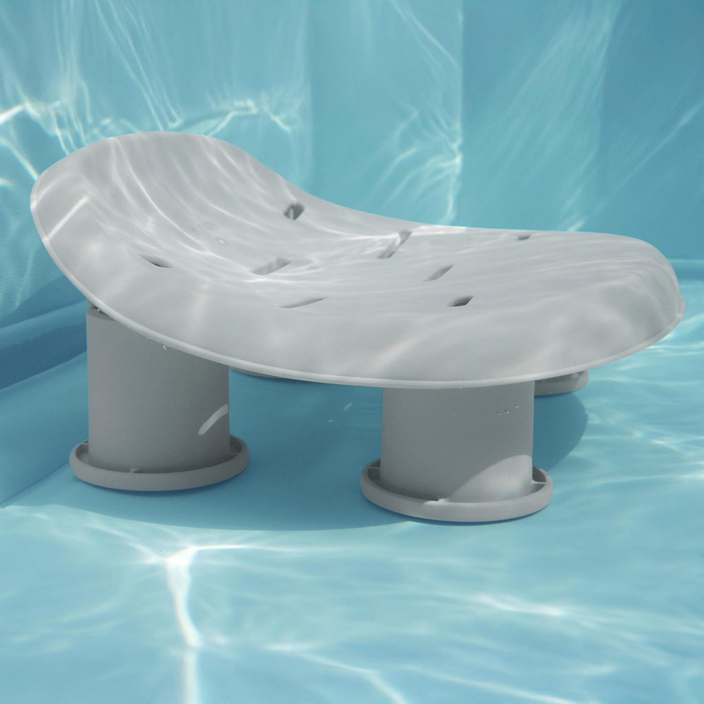Bestway SaluSpa Underwater Durable Non Slip Swimming Pool and Spa Comfort Seat with Adjustable Height Legs and Weighted Feet, Gray