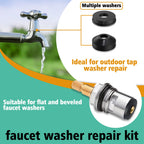 XBVV 32 Size 258 PC Faucet and Plumbing Rubber Washers Assortment Kit for Assorted Garden Hose Valve Spigot Adapter Splitter Outdoor Faucet Bibb Shower Hose Gasket Repair